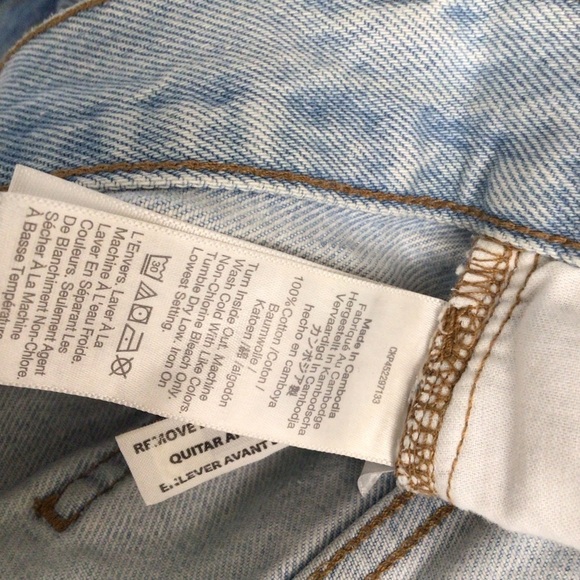 MADEWELL denim jeans shorts women 28 cutoff light wash relaxed - Picture 7 of 9